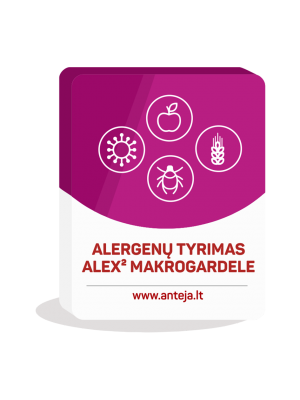 Alex² makrogardelės tyrimas, nustatant specifinius IgE prieš 295 alergenus