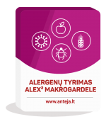 Alex² makrogardelės tyrimas, nustatant specifinius IgE prieš 295 alergenus