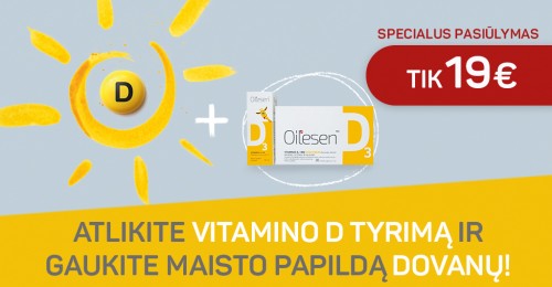 Specialus pasiūlymas Vitamino D tyrimui + dovana!