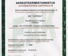 ISO 15189:2007 standartu akredituota medicininių tyrimų laboratorija