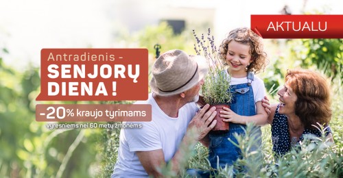 Antradieniais - Senjorų diena! Antradieniais - Senjorų diena!