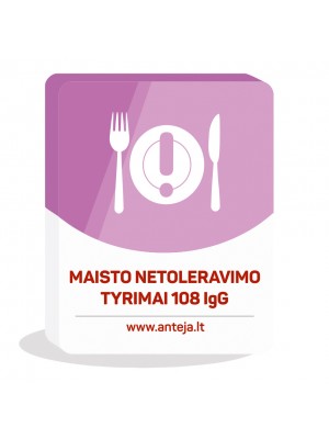 Maisto netoleravimo tyrimas 108 IgG Maisto netoleravimo tyrimas 108 IgG